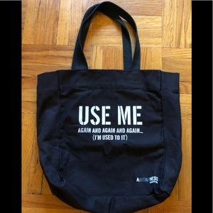 Kenneth Cole Canvas Black “Use Me” Tote.